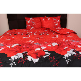 Олекотен спален комплект - 100% полиестер щампа - дисперс - Червена роза  от Ditex